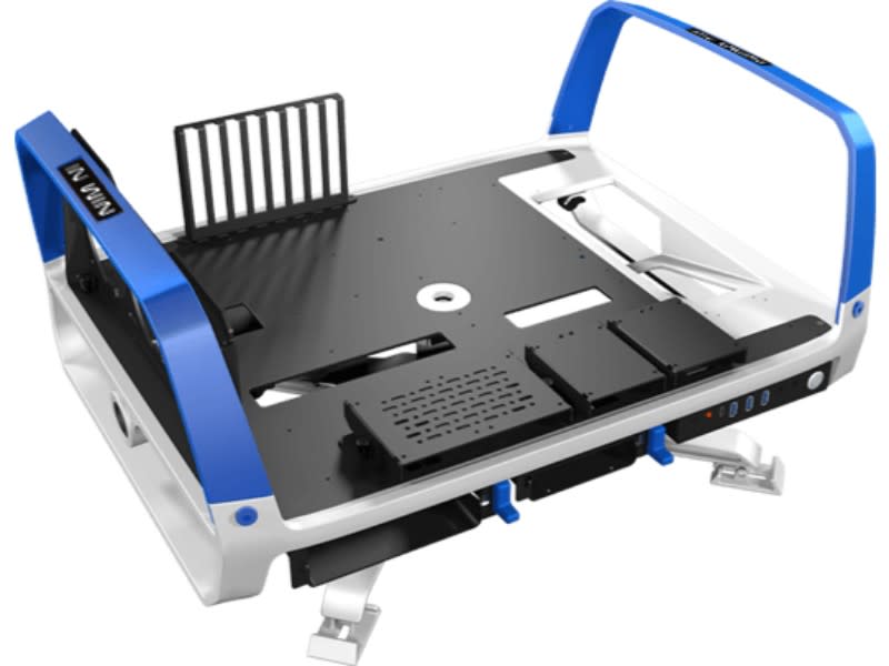 In Win X Frame 2 0 White Blue Open Air Test Bench Pc Cases