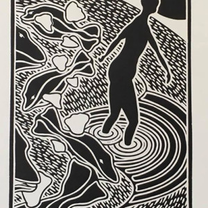 Tentatively' wood cut,