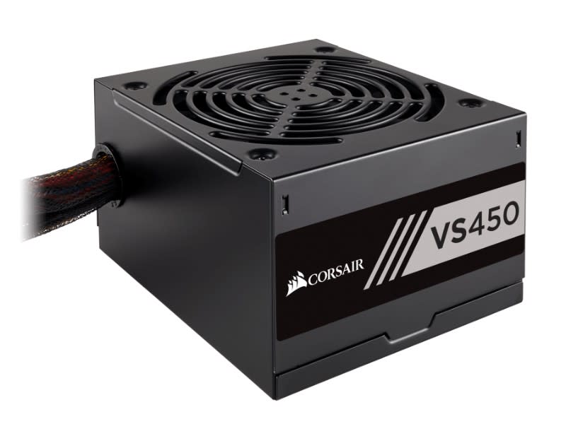 Блок питания corsair vs450 с активным pfc стандартом 80 plus защитой от перегрузки и замыкания