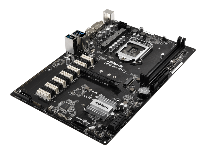 Asrock H110 Pro BTC+ Mining Socket LGA1151 ATX Desktop Motherboard OEM