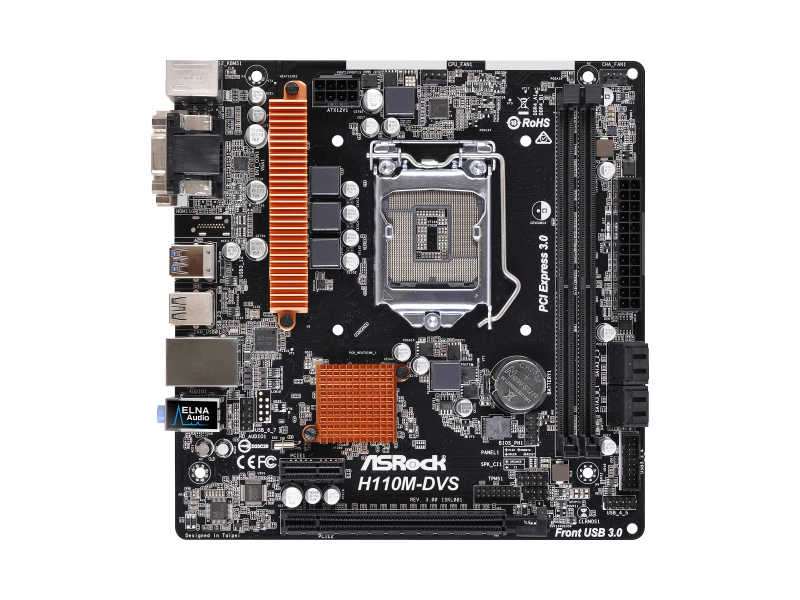 Asrock H110M-DVS R3.0 Socket 1151 Micro-ATX Motherboard | Intel ...