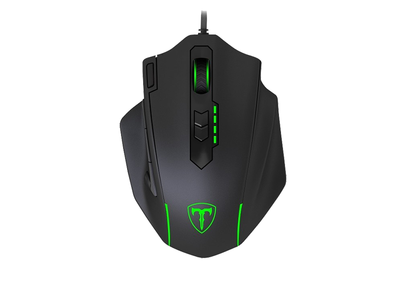 T-Dagger Major 8000DPI 10 Button Ergonomic RGB Black & Green Backlit ...