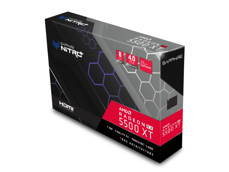 Carte Graphique Sapphire Radeon RX 5500 XT NITRO+ 8Go GDDR6 – Occasion, état Nickel