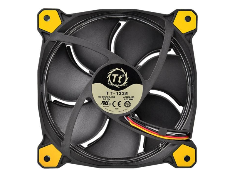 Thermaltake Riing 12 LED Single Fan Yellow PC Case Fans Dreamware