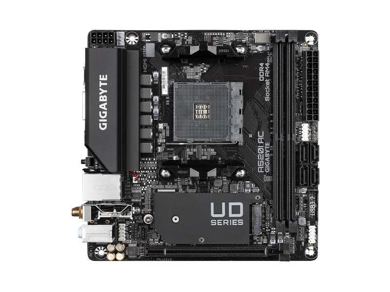 Gigabyte A520I AC AMD AM4 Socket MiniITX Desktop Motherboard AMD