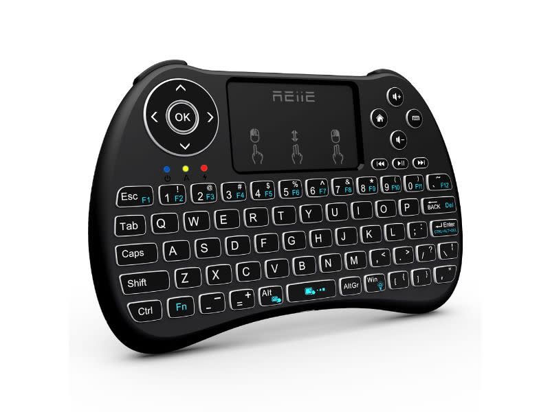 Reiie Wireless QWERTY Backlit Media Touchpad Keyboard Black