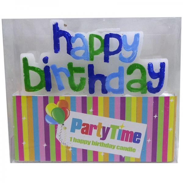 Happy Birthday Candle (Blue) Party Supplies PartyLady