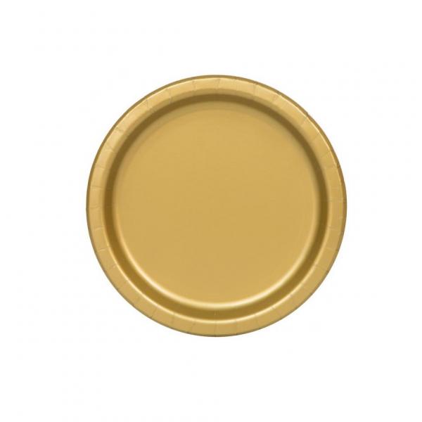 Gold Paper Plates Small (8) Party Supplies PartyLady
