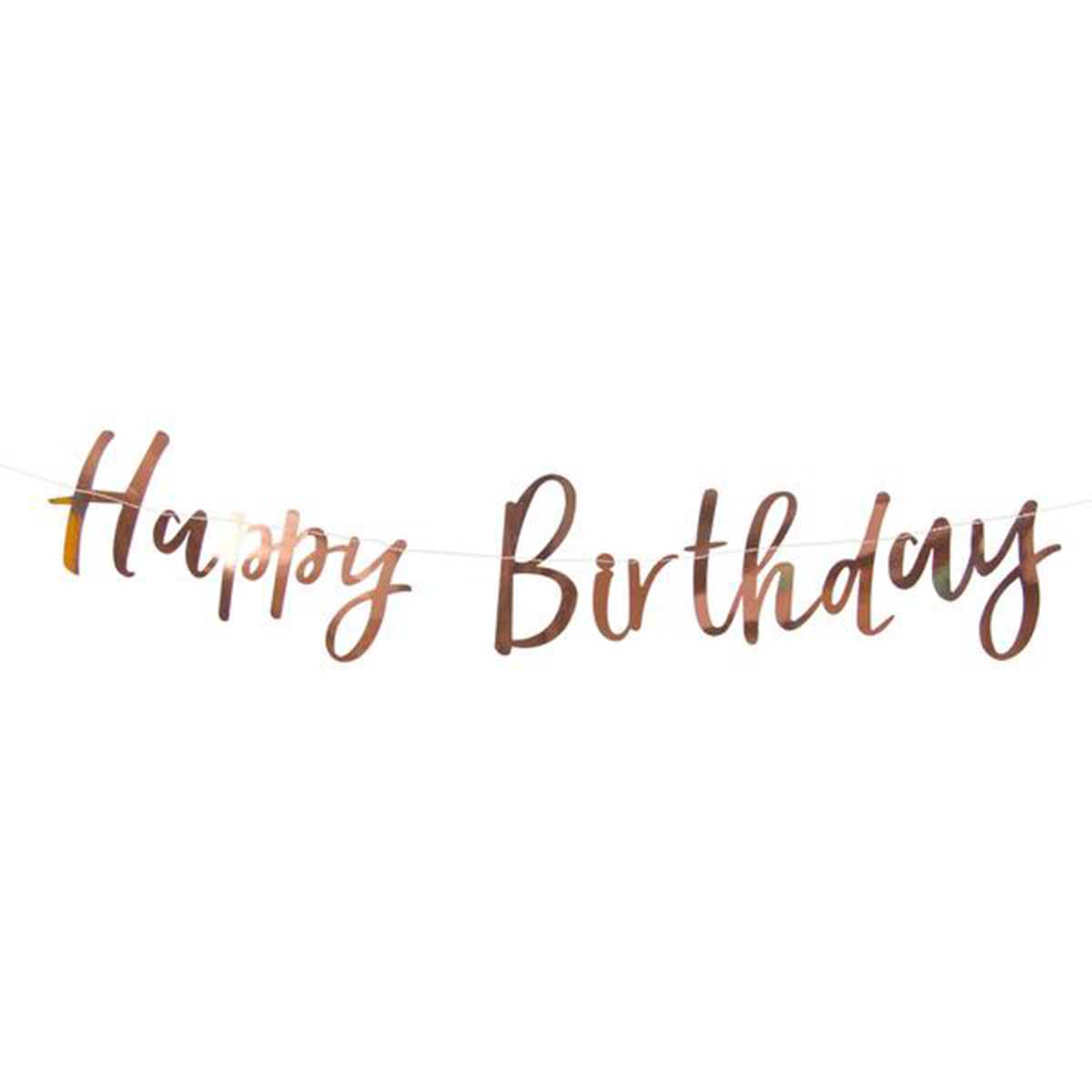 Happy Birthday Rose Gold Foiled Backdrop - Party Supplies - PartyLady