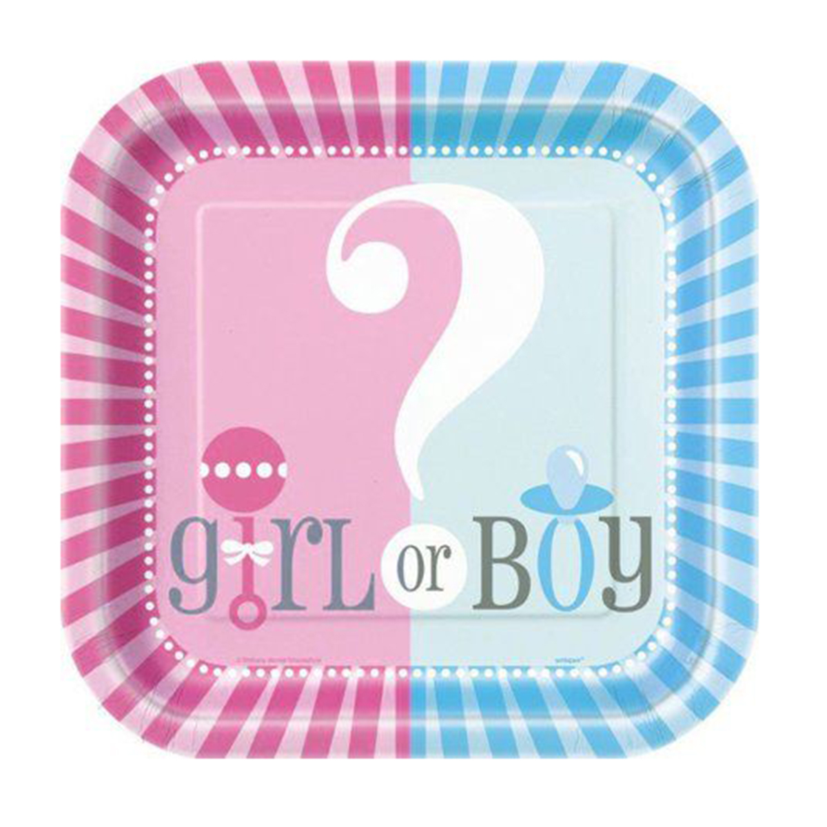 Boy or Girl Gender Reveal Plates small (10) Party Supplies PartyLady