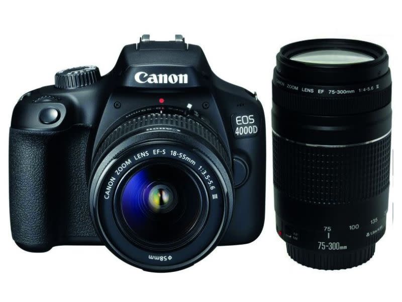 Canon EOS 4000D Twin Lens Bundle DSLR Cameras Dreamware Technology
