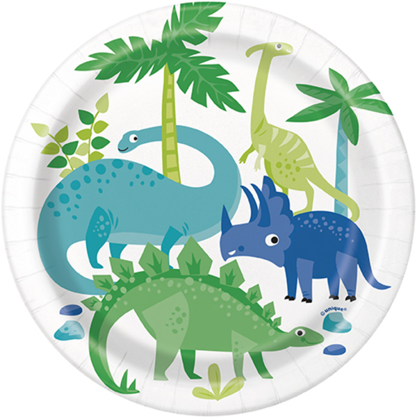 Dinosaur Party Plates Small (8) Party Supplies PartyLady