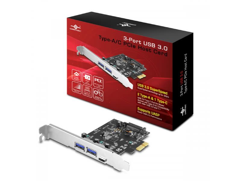 Vantec 3Port USB 3.0 Type A/C PCIe Host Card AddOn Cards