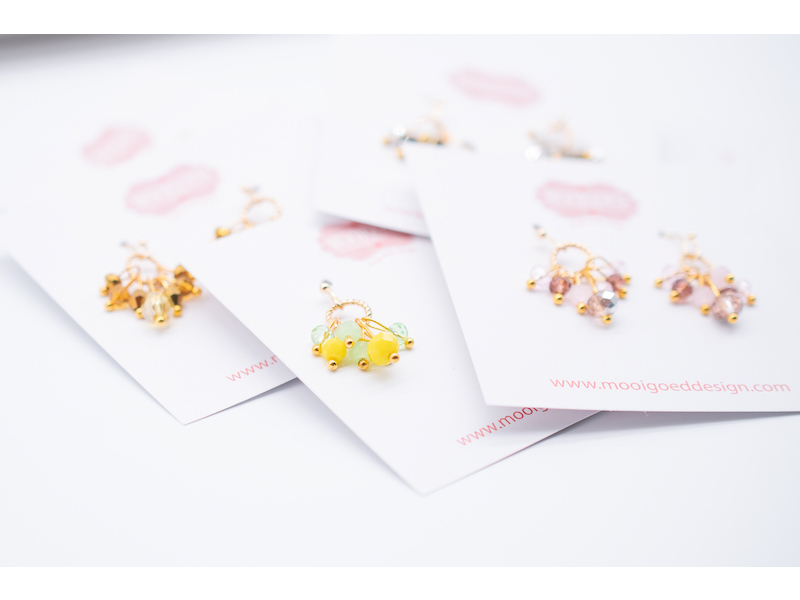 Petite Gold Hoop Crystal Cluster Earrings