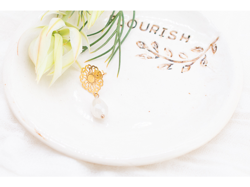 Gold Filigree Stud Earrings