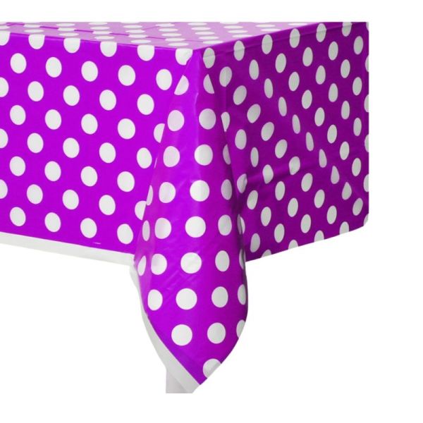 Purple Dotted Table Cover Party Supplies PartyLady
