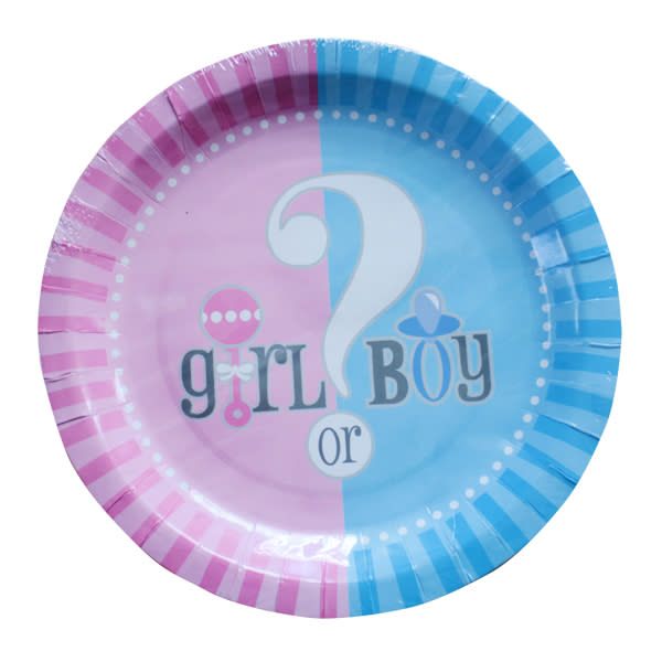 Gender Reveal Paper Plates (8) Party Supplies PartyLady