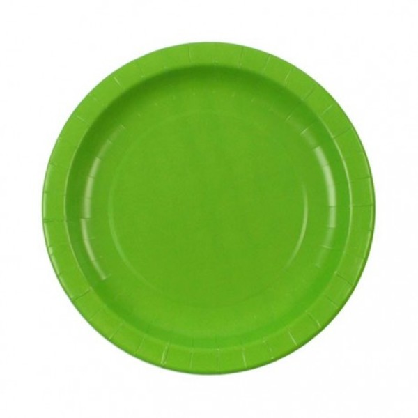 Superior Quality Lime Green Paper Plates Large (8) Party Supplies PartyLady