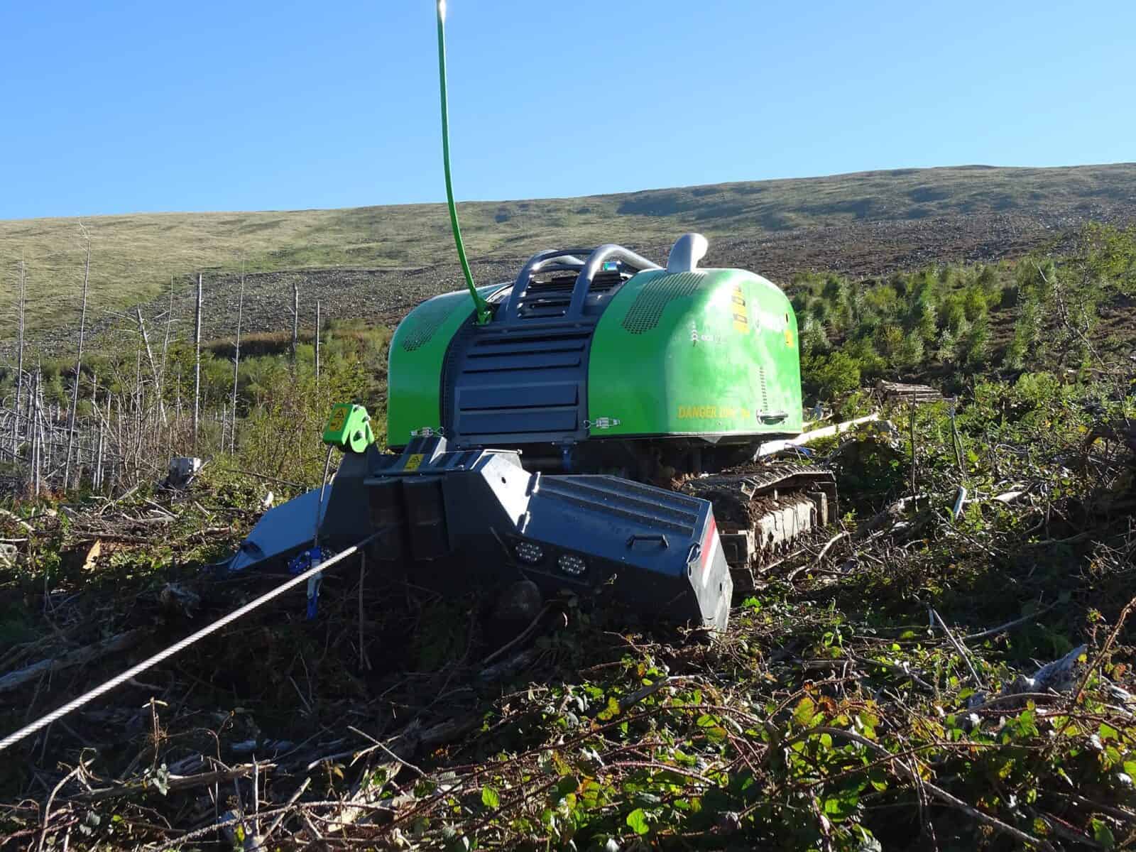 Harvesting situation on flat terrain (site A) and steep slope