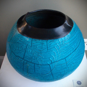 Turquoise wide mouth ceramic