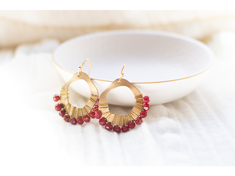 Textured Brass Hoop Earrings