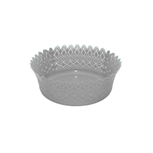 Caprichem products - Patterened Basket Round - Grey EACH