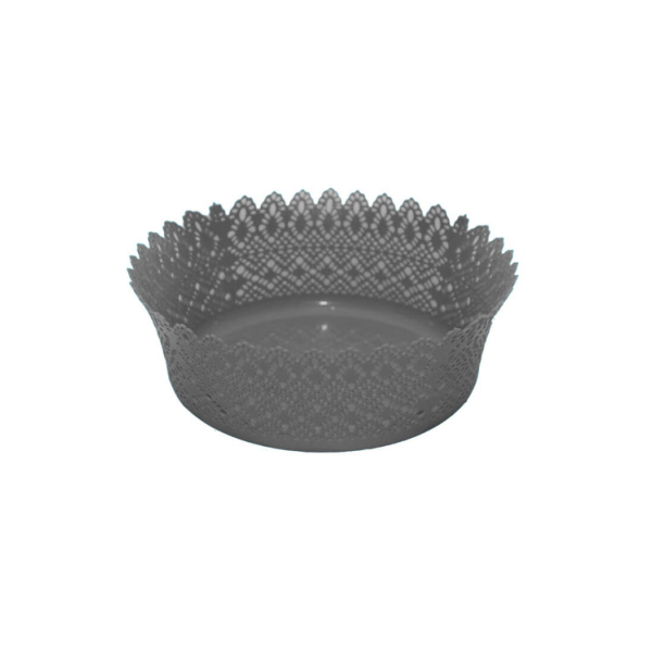 Caprichem products - Patterened Basket Round - Silver / Steel EACH