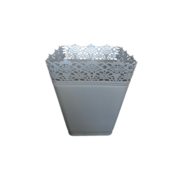 Caprichem products - Patterened Bin Square - Silver / Steel EACH