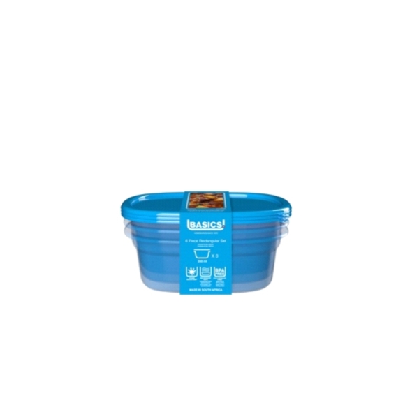 Caprichem products - Rectangular Set Food Saver 6 Piece - 350ml P/PACK