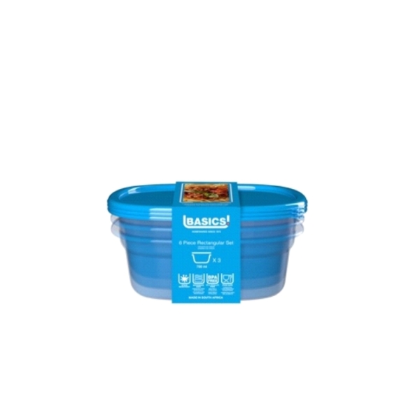 Caprichem products - Rectangular Set Food Saver 6 Piece - 700ml P/PACK