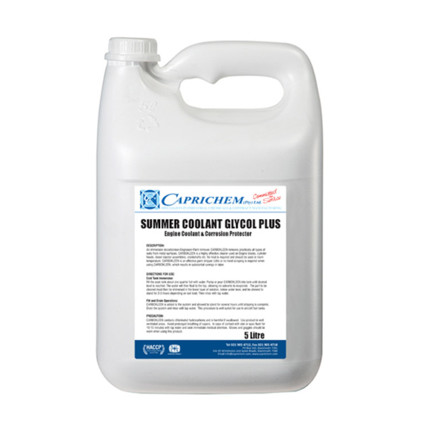 Caprichem products - Degrasol Summer Coolant Glycol Plus 4x5l