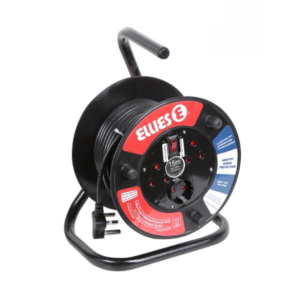 Caprichem Product - Ellies 15m Ext.reel With Surge (1mm/10a) EACH