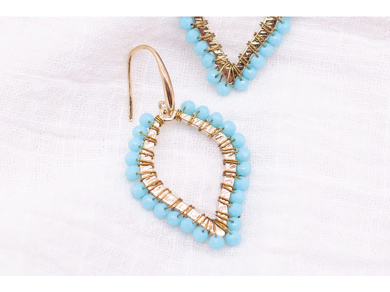 Diamond Shape Gold Drop Earrings