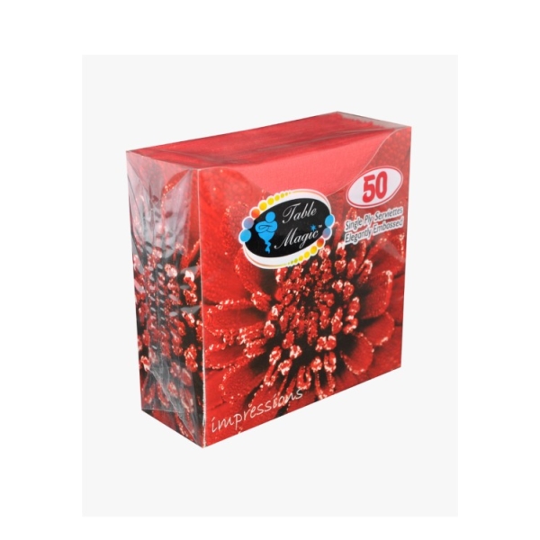 Caprichem products - Table Magic Impressions Red 1ply 40 X 50 Per Box P/BOX