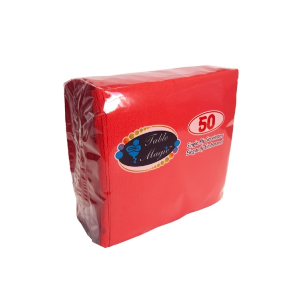 Caprichem products - Table Magic Red 1ply 50 Pack P/PACK