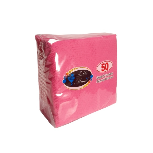Caprichem products - Table Magic Shock Pink 1ply 50 Pack P/PACK