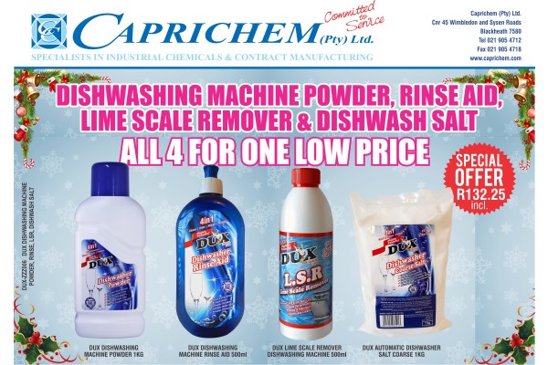 Caprichem products - Dux Dishwashing Mashing Powder, Rinse, Lsr P/SPECIAL