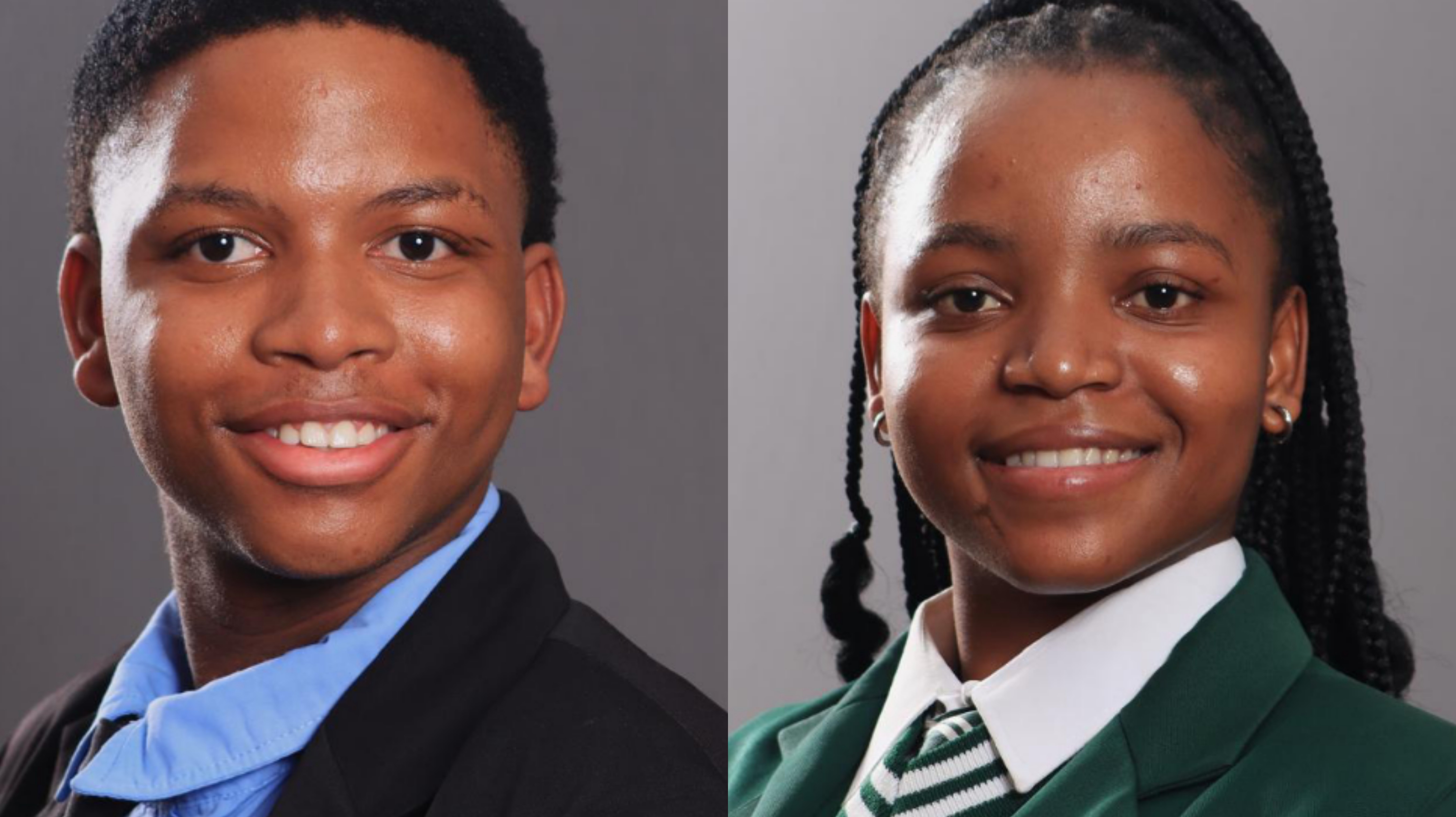 National Top 2 South African Sign Language Home Language Achievers Thobani Mhlengi and Amahle Ngidi