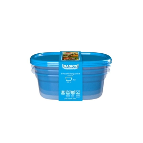 Caprichem products - Rectangular Set Food Saver 6 Piece - 2000ml P/PACK