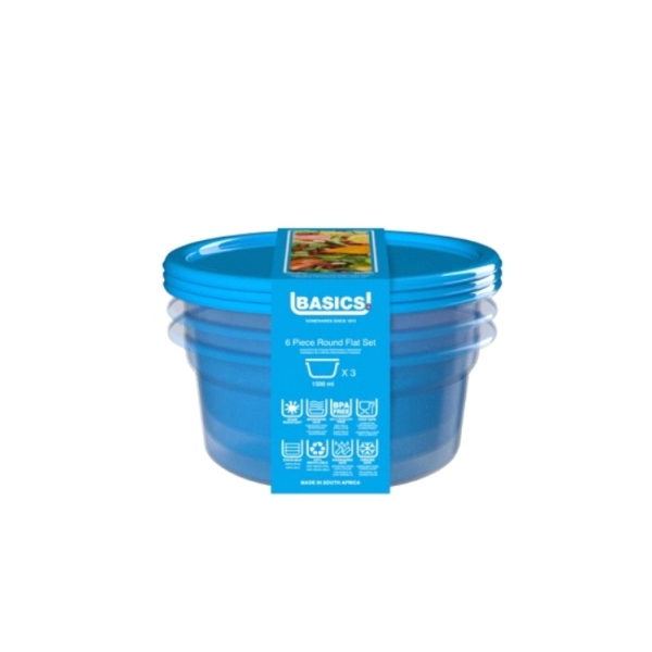 Caprichem products - Round Set Food Saver 6 Piece - 1500ml P/PACK