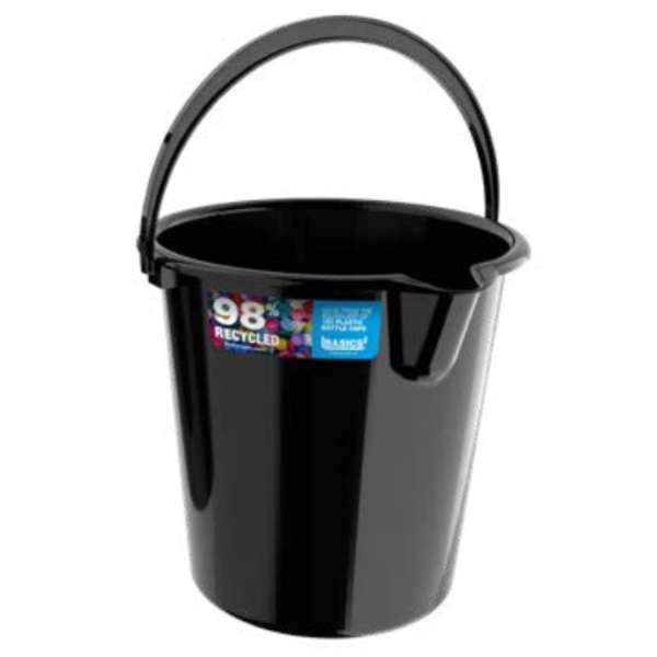 Caprichem products - Plastic Bucket With Spout Black - 9l EACH