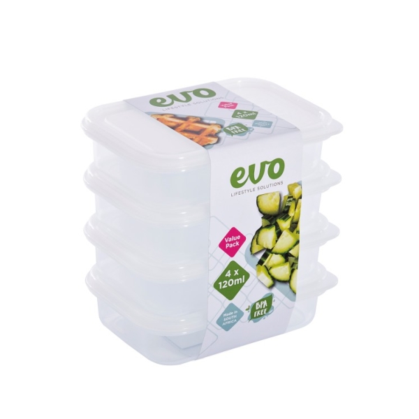 Related Products - Evo 120ml 4pc Snack Box Clear Base - Clear Lid P/SET