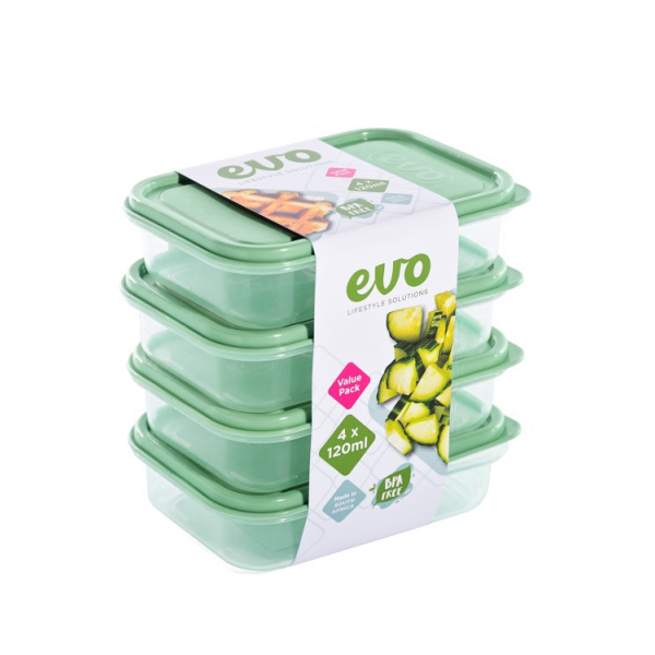 Related Products - Evo 120ml 4pc Snack Box Clear Base - Mint Lid P/SET