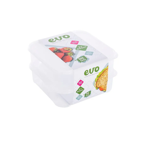 Related Products - Evo 600ml Lunch Box 2pc Clear Base - Clear Lid P/SET