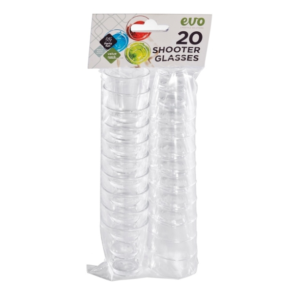 Caprichem products - Evo Shooter Glass 20 Pack - Clear EACH