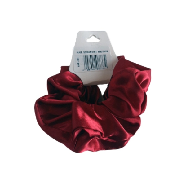 Caprichem products - Hair Scrunchie Satin Maroon 2pc P/PACK