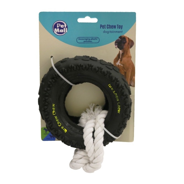Caprichem products - Pet Dog Chew Tyre Large With Rope EACH