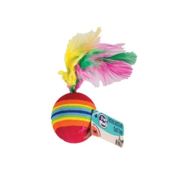 Caprichem products - Pet Cat Toy Ball With Feathers 3.5cm Pdq EACH