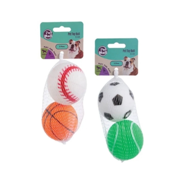Caprichem products - Pet Dog Toy Vinyl Ball 6.5cm 2 Piece EACH