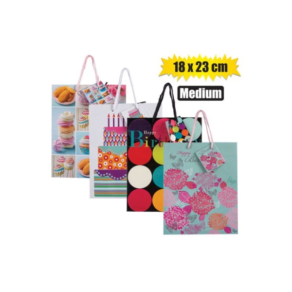 Related Products - Gift Bag Medium Birthday 18x23cm EACH